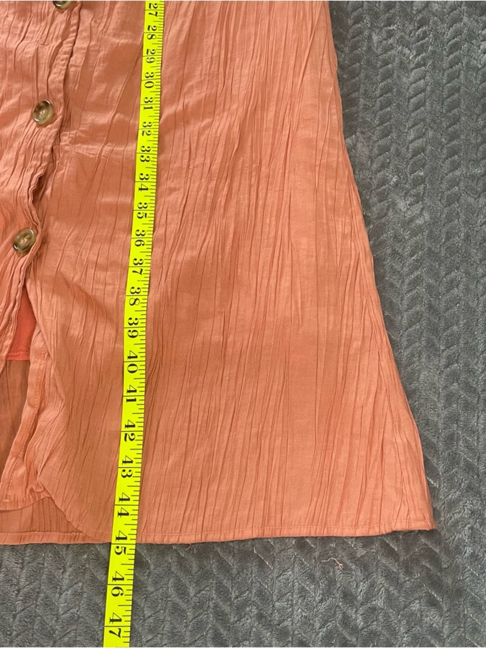 Line & Dot Rust Halter Midi Dress Button Front Smocked Back Size S Summer - Picture 12 of 15